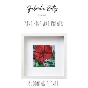 Mini art of framed print in watercolor paper
